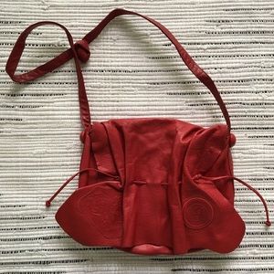 Carlos Falchi Butterfly Red Cross Body Bag